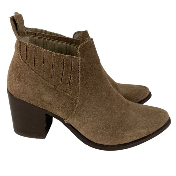 Steve Madden Pauze Khaki Suede Leather Block Heel Chelsea Ankle Boots / Booties - Picture 1 of 16